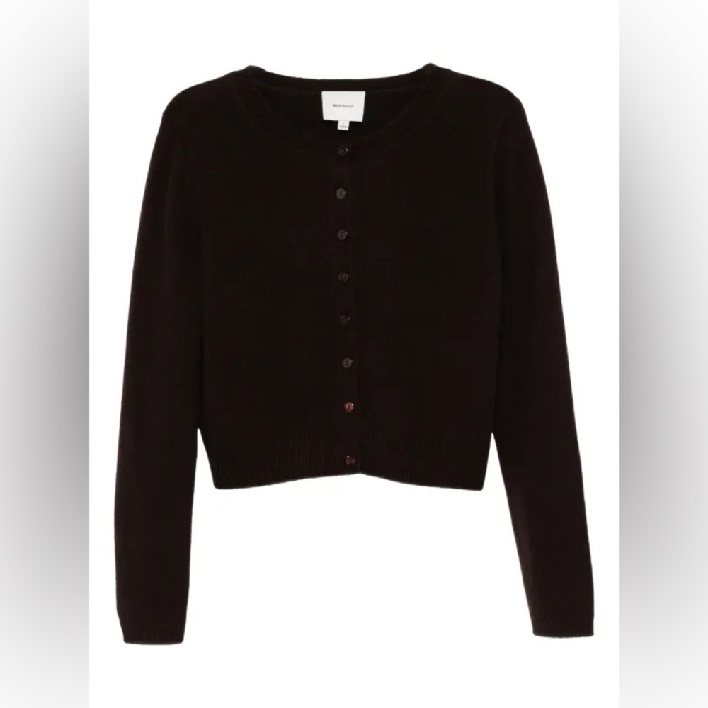 REFORMATION Clara Cashmere Crew Cardigan in Mole Size S - Picture 6 of 9